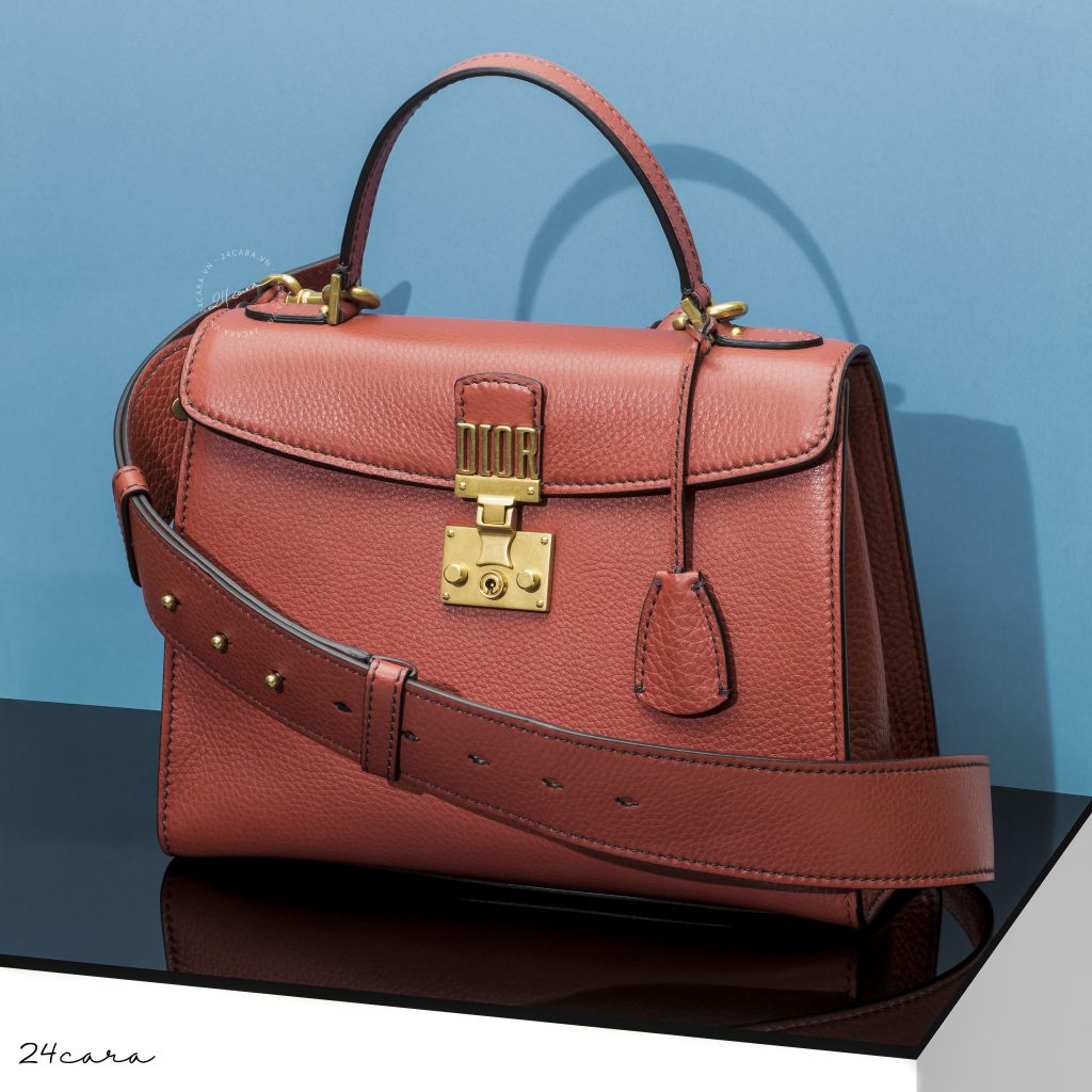 DIORADDICT BAG IN ORANGE GRAINED CALFSKIN