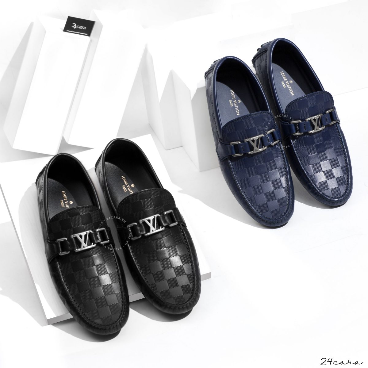 Giày lười nam Louis Vuitton caro nâu