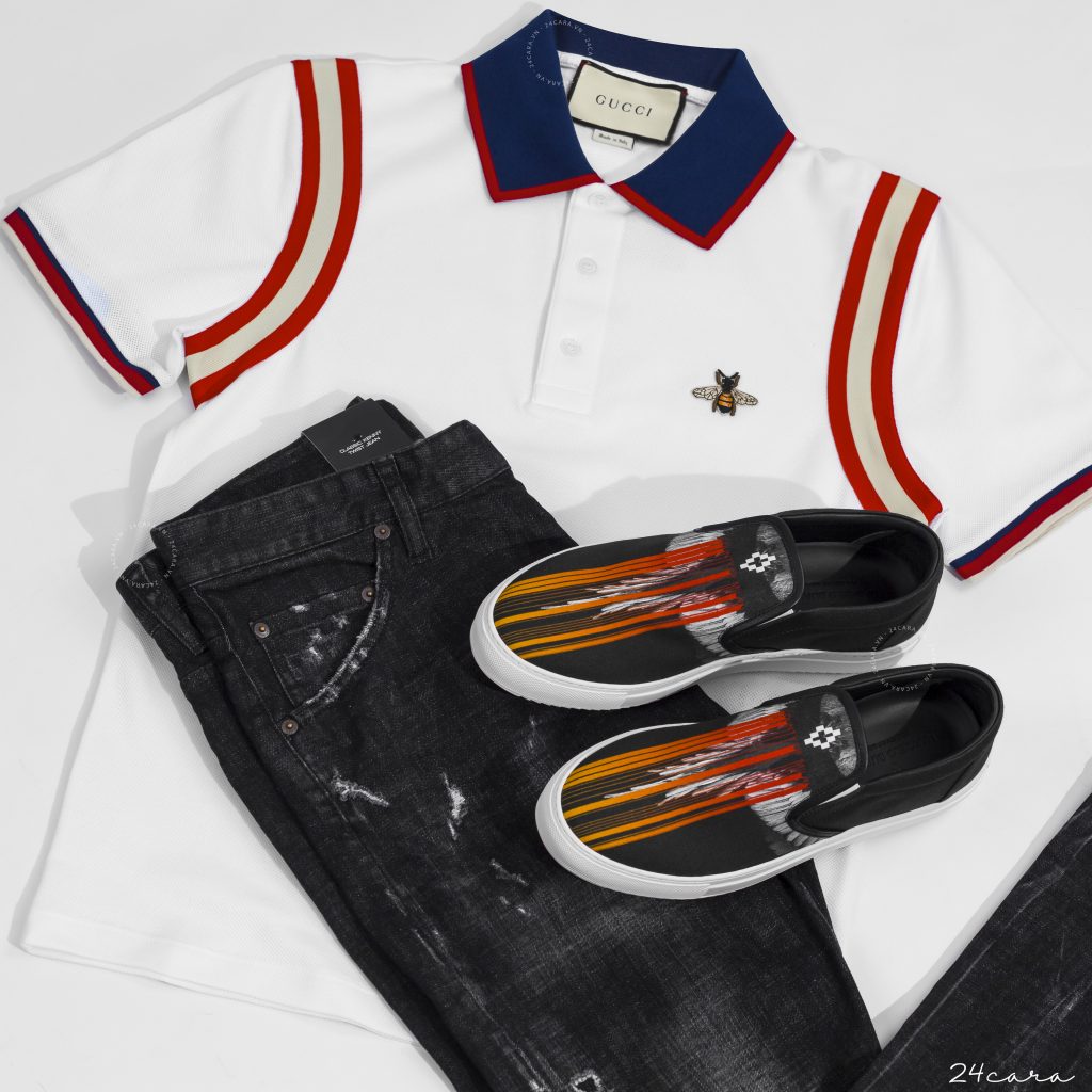 GUCCI COTTON POLO WITH BEE NEW SEASON 2018