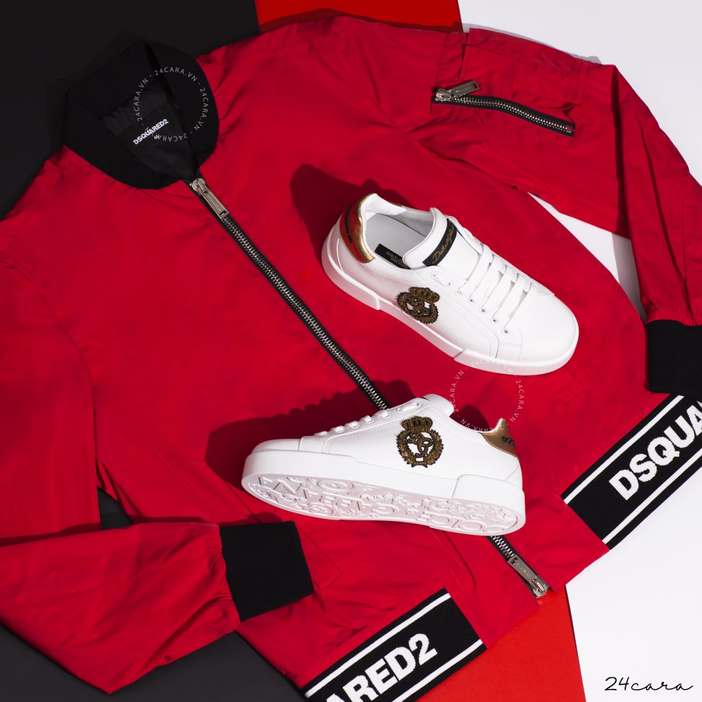 DSQUARED2 BOXY BOMBER JACKET WITH LOGO RIB