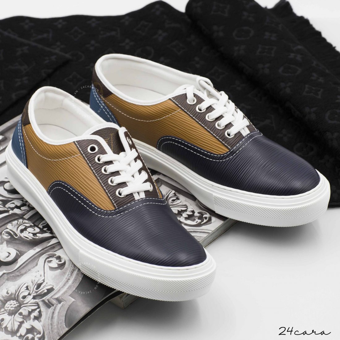 LOUIS VUITTON TROCADERO RICHELIEU EPI CALF LEATHER SNEAKER