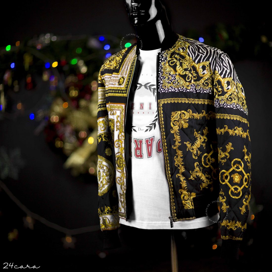 VERSACE BAROQUE QUILTED BOMBER JACKET 2018