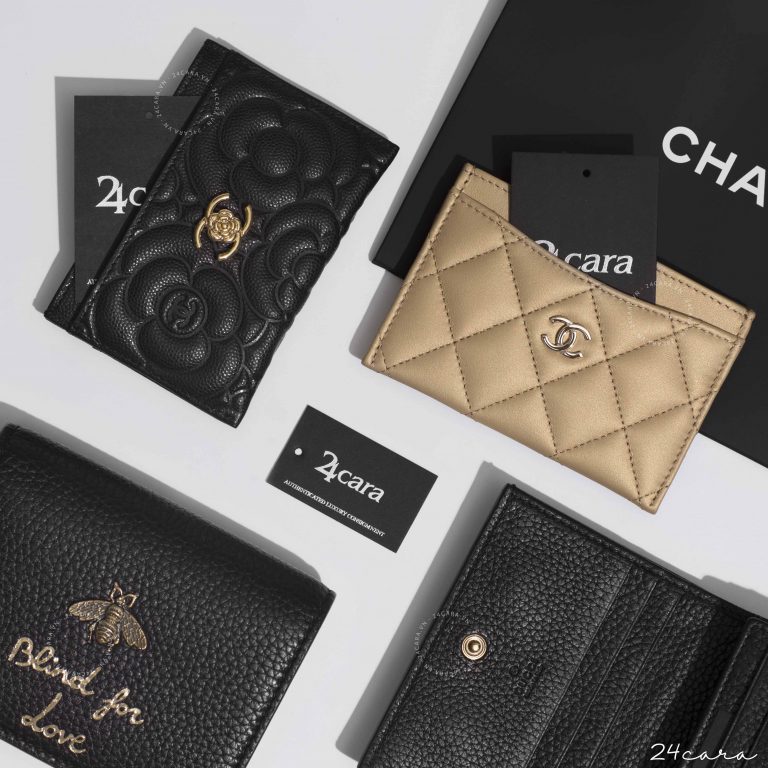 CHANEL CAMELLIA EMBOSSED CAVIAR LEATHER HOLDER