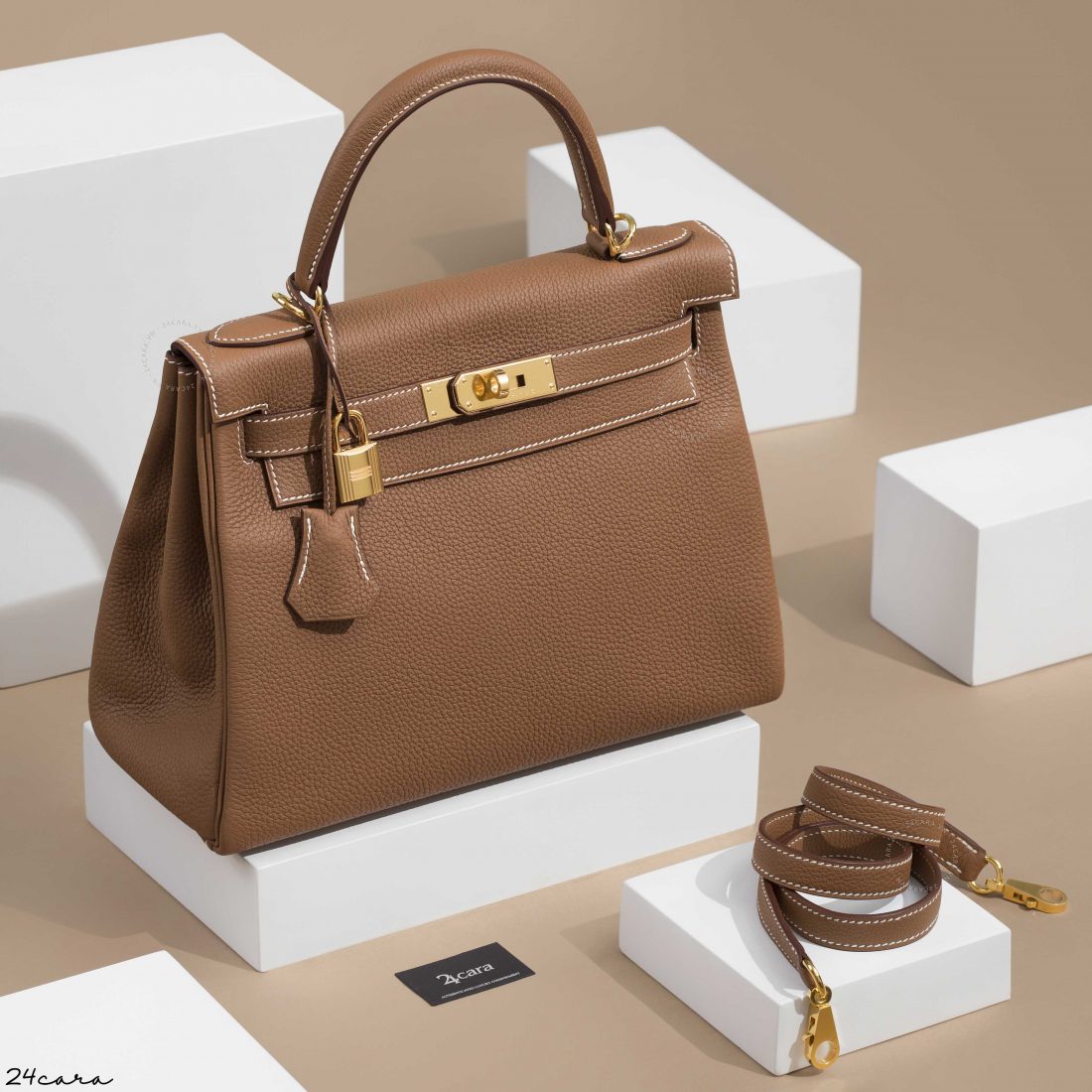 NEW RETOURNE TOGO HERMES KELLY II 28 | GHW | STAMP D