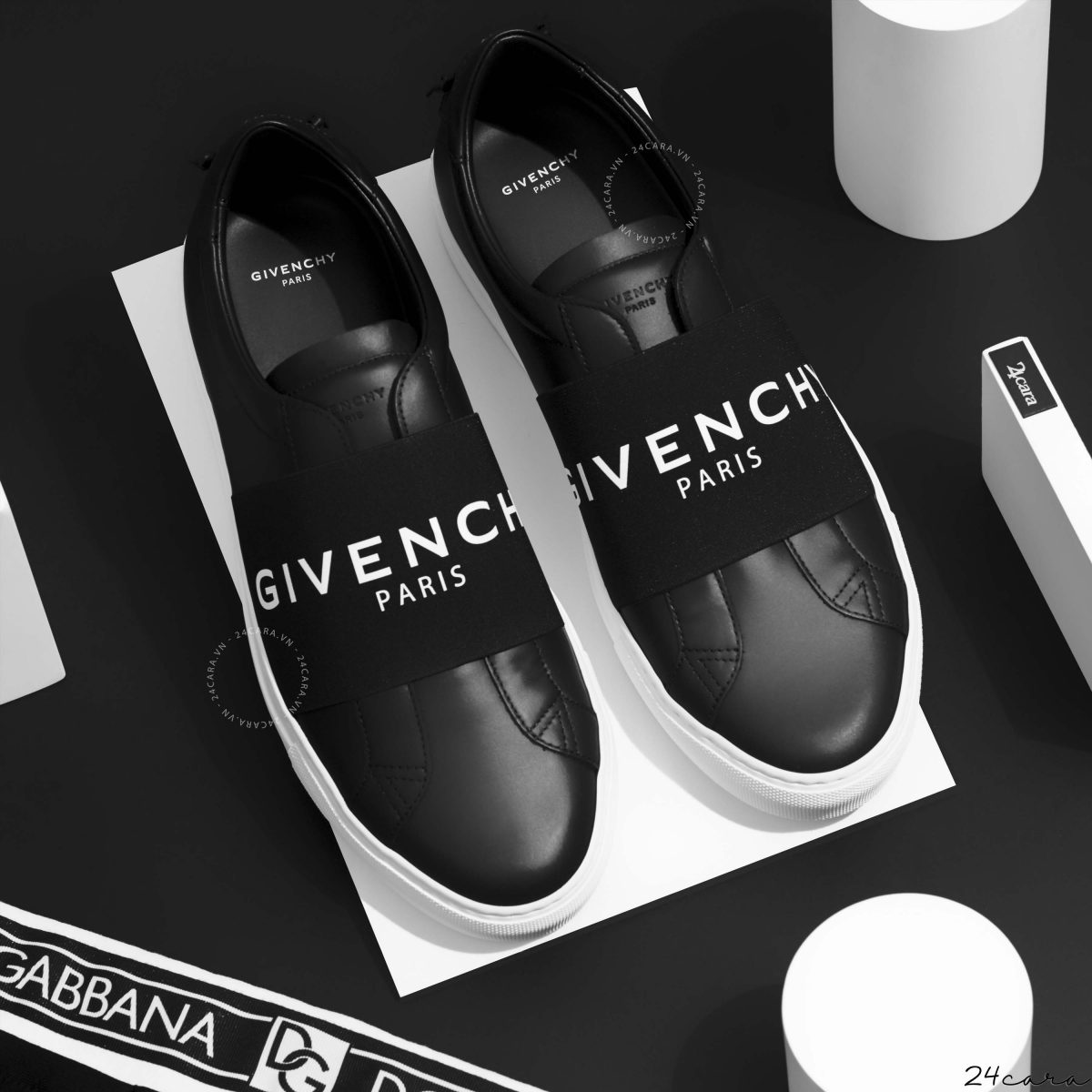 GIVENCHY PARIS STRAP LEATHER SLIP ON