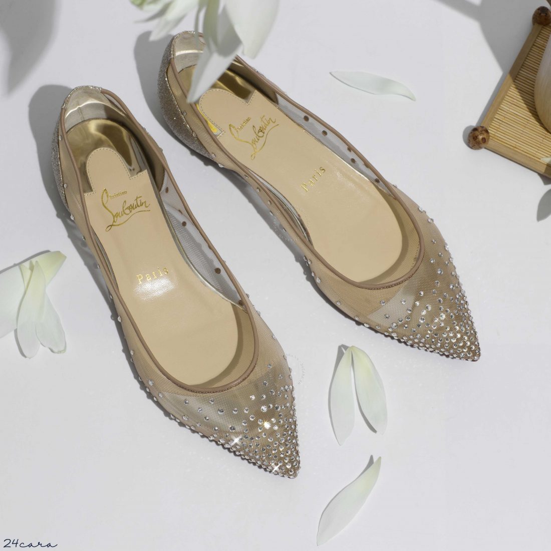 CHRISTIAN LOUBOUTIN FOLLIES STRASS FLAT