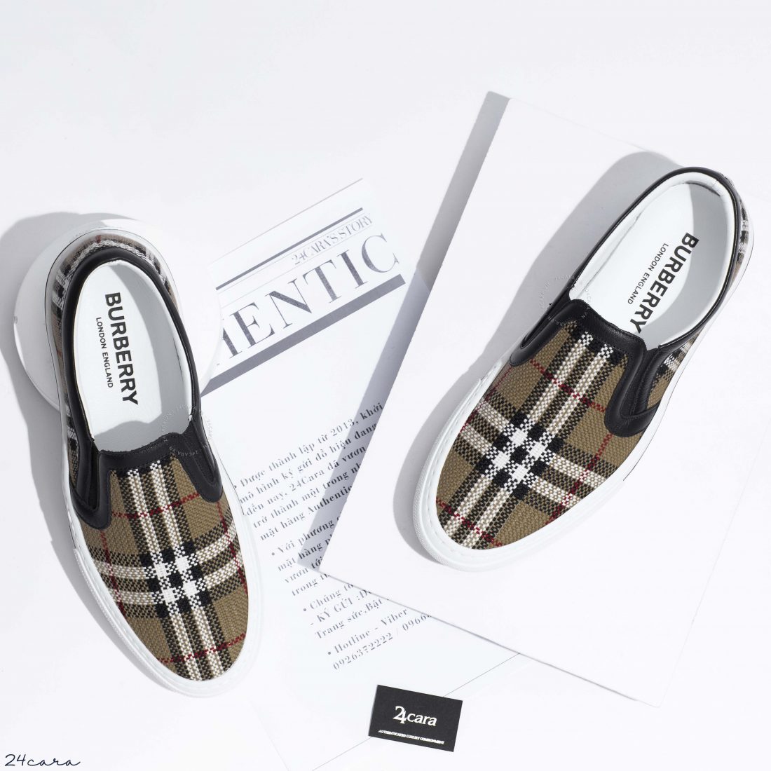 BURBERRY LONDON ENGLAND VINTAGE CHECK SLIP ON