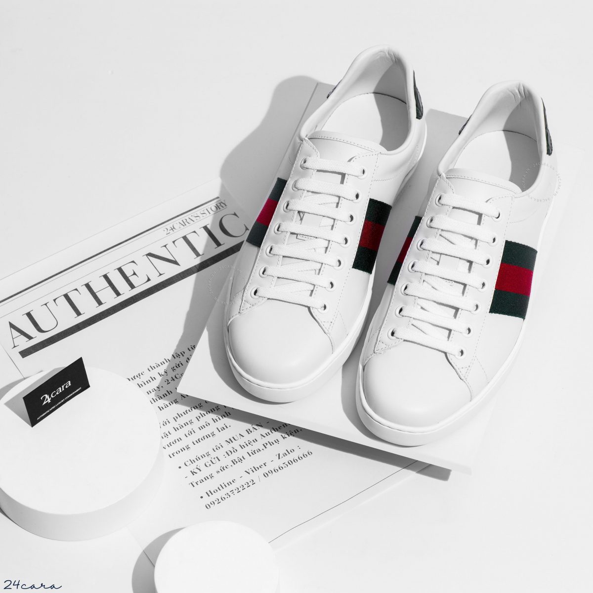 GUCCI ACE LEATHER SNEAKER
