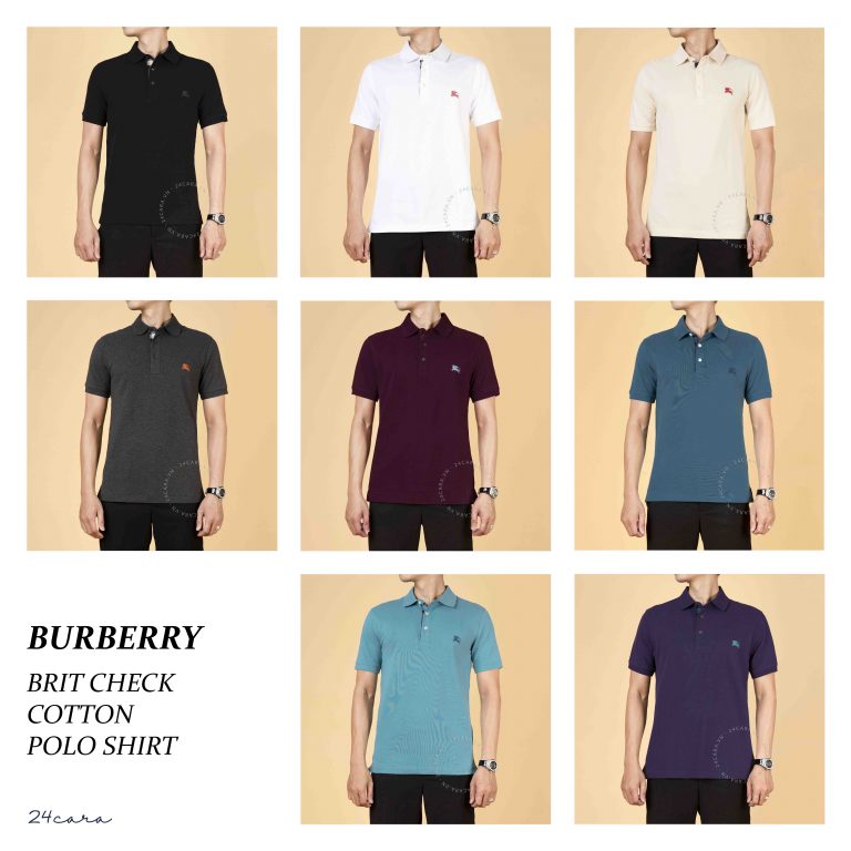 BURBERRY BRIT CHECK COTTON POLO SHIRT