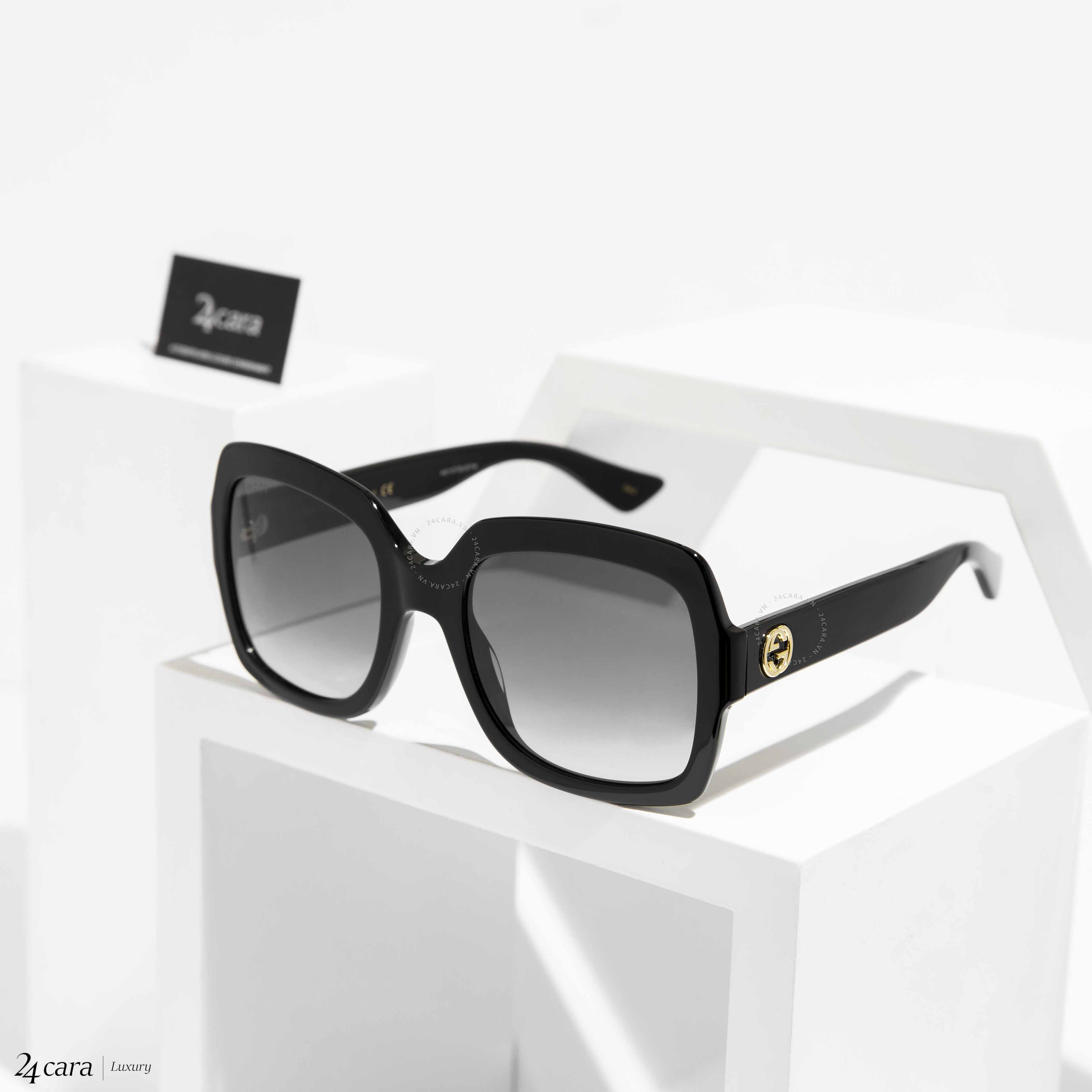 GUCCI GREY GRADIENT SQUARE SUNGLASSES