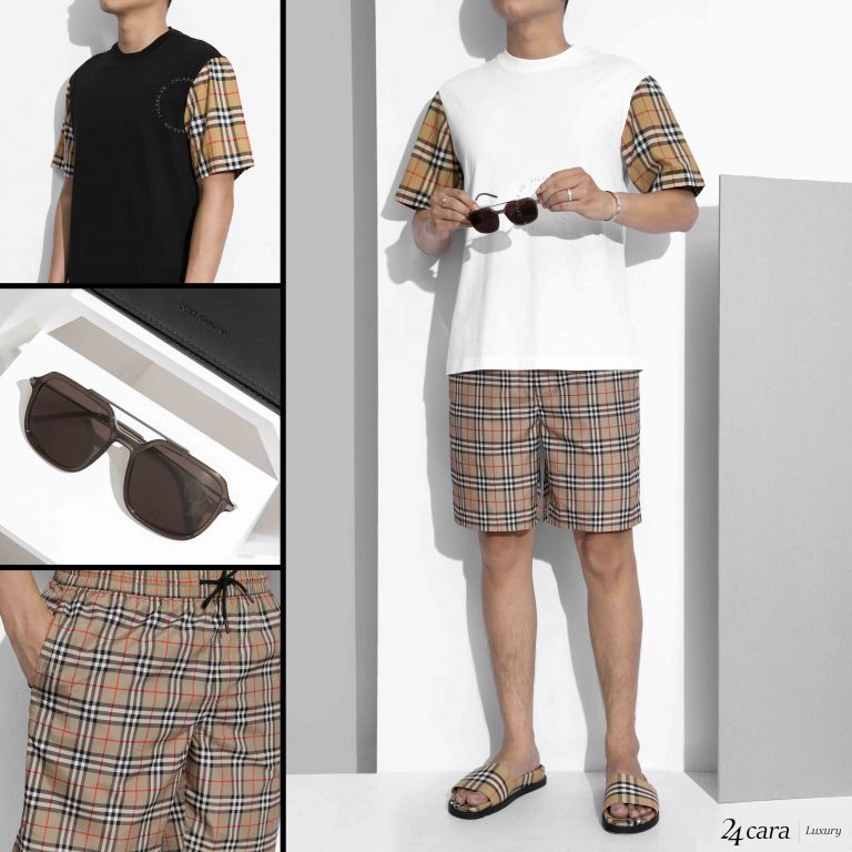 BURBERRY CHECK DRAWCORD SWIM SHORTS