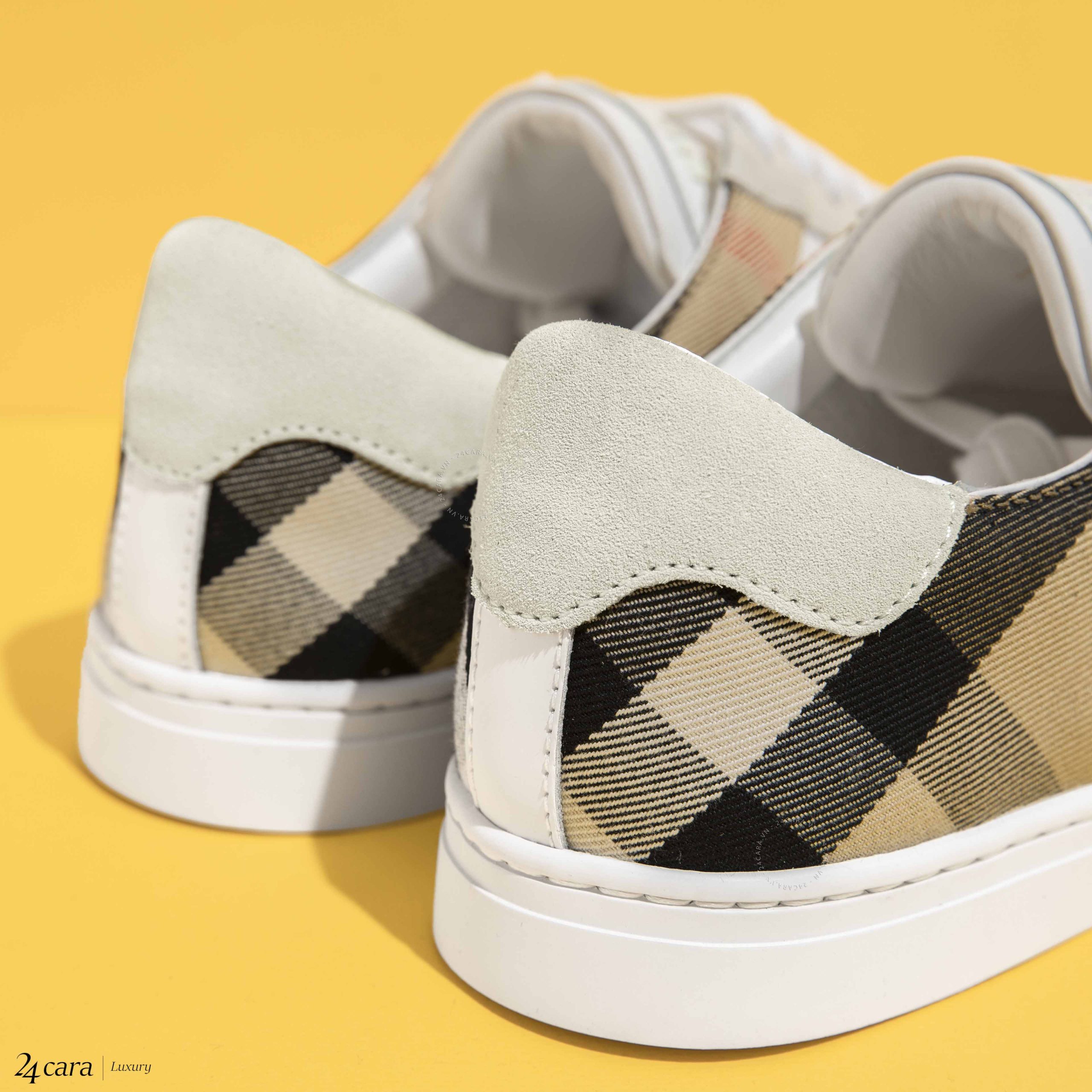 Burberry leather and house check sneakers online