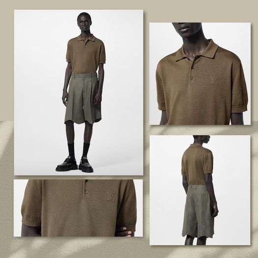 Cashmere and Cotton Blend Short-sleeved Polo
